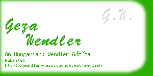 geza wendler business card